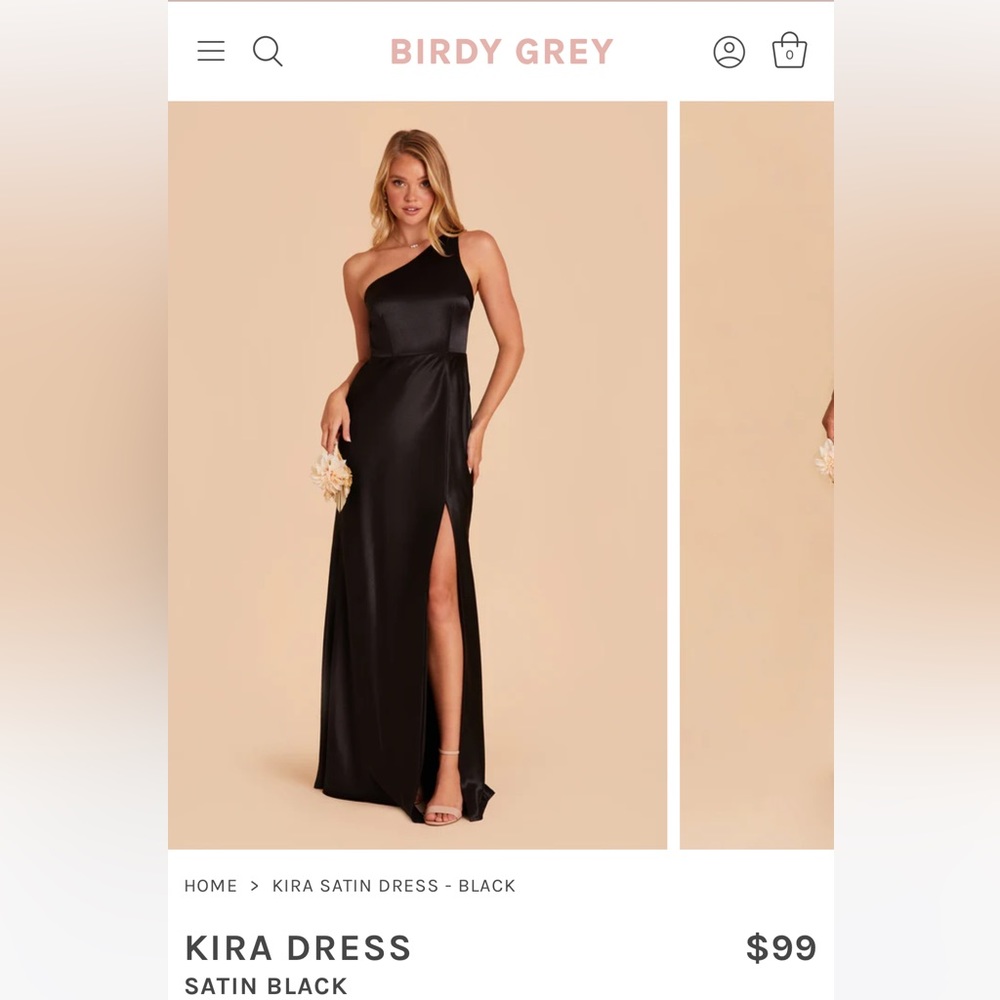 Birdie Grey Kira Satin Black Dress, size small